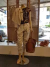 Oatmeal Linen Jacket by Lemon Tree $169.90, Sand Pant by Preen $169.90, Black Print Tee by Classified $99.90