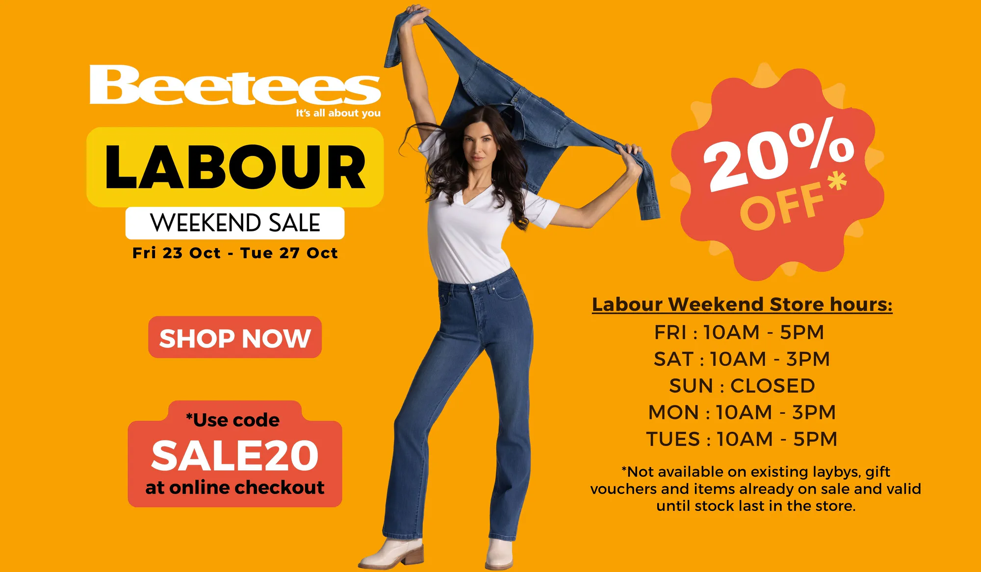 Labour Weekend Sale, Spring Collection,  womens' clothing, New Arrivals in Nelson City, Spring Collections - Shirts , Skirts, Tops, pants, leggings, Dress, Shorts, Jackets at Beetees Nelson