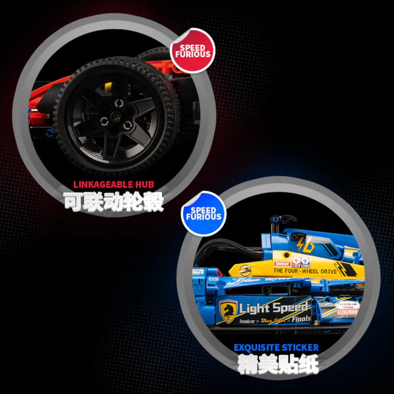 The image displays a Formula 1 car crafted from building blocks, showcasing intricate detail and design. This impressive creation may have been assembled using products from BrixBros-Store.com