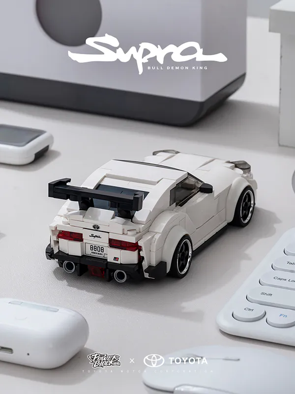 Supra Building Blocks Kit PB8808 is a 1:32 scale sports car model made from 367 high‑quality ABS bricks, perfect for display sell on brixbros-store.com
