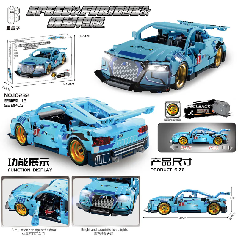 Discover the Pullback Mechanism Building Block Set from BrixBros-Store! With a special pullback motor, less than 1000 pieces, and high-quality construction this toy offers endless fun for kids aged 6