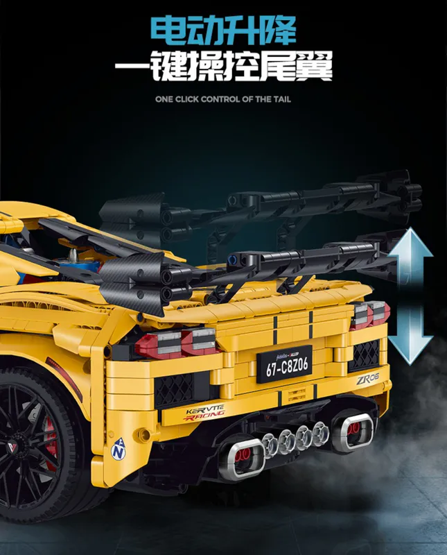 Corvette, American, Supercar, building, blocks, code, 10615, GULY, 3460, pieces, toy, model, construction, DIY, kit, lego, replica, massive, assembly, creative, educational, engineering, vehicle,