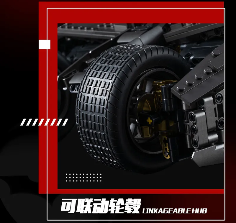 Step into the world of Gotham City with our incredible Batmobile replica made entirely out of building blocks. This stunning model captures the essence of the legendary Batmobile with its sleek design