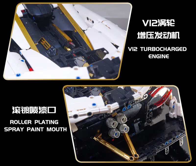 Remote Control Building blocks Pagani. Massive vehicle. Satisfying Assembly. Speed and control, Royal Colors livery. Great Car, massive size on brixbros-store.com