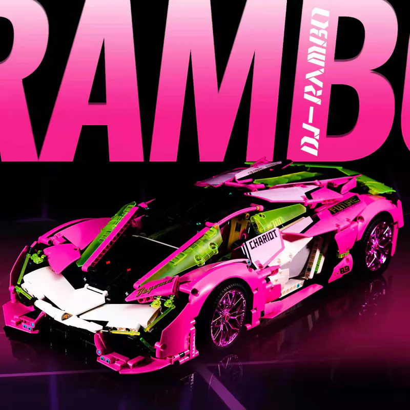 Amazing satisfying ultimate building block set for car enthusiasts - the pink Italian sports car! This sleek and stylish remote-controlled toy features real shock absorbers for an authentic feeling
