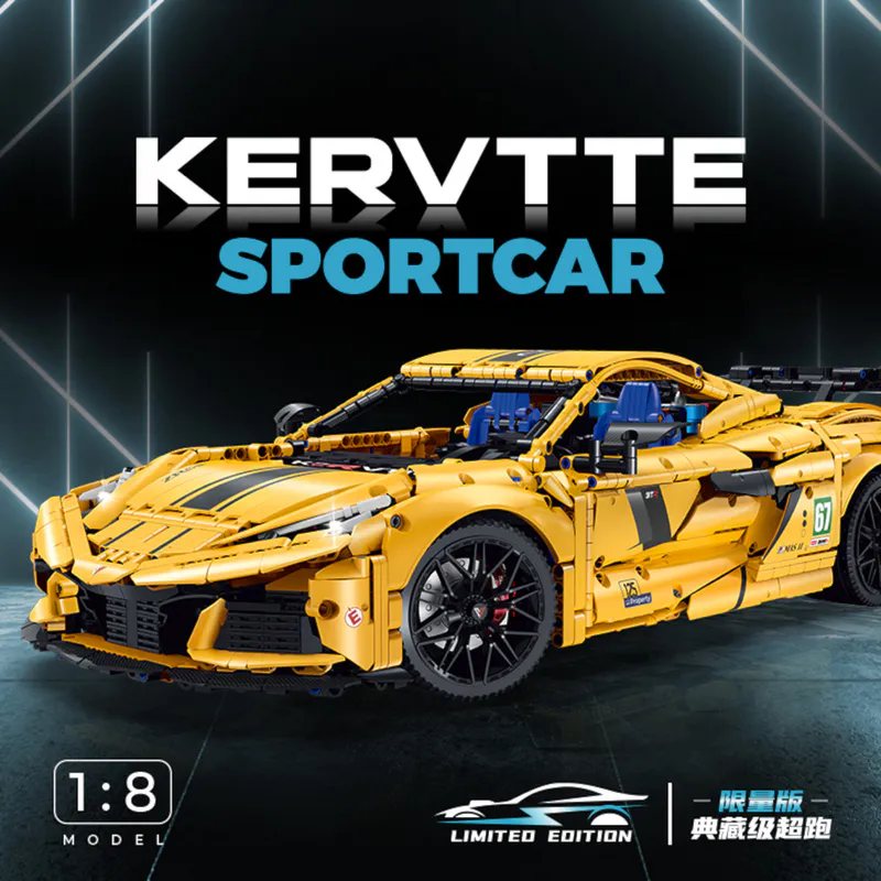 Corvette, American, Supercar, building, blocks, code, 10615, GULY, 3460, pieces, toy, model, construction, DIY, kit, lego, replica, massive, assembly, creative, educational, engineering, vehicle,