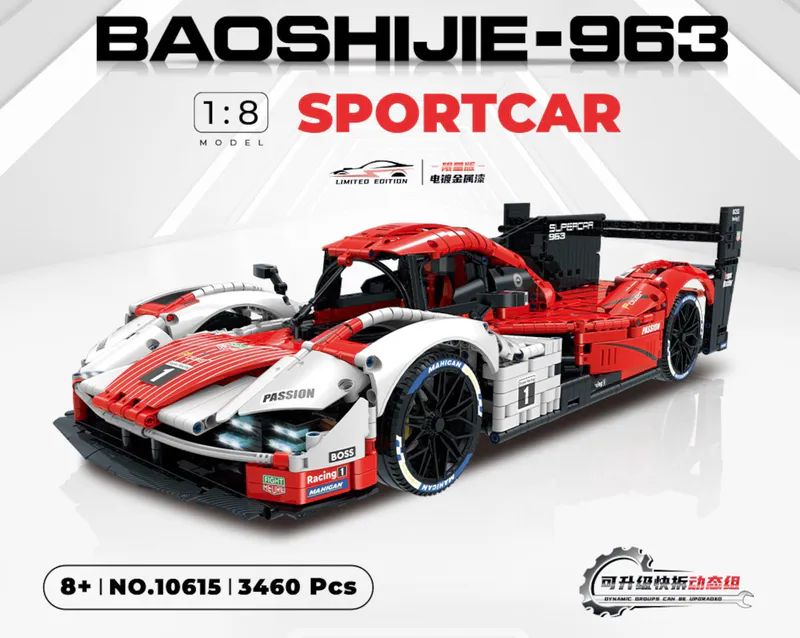 LesMans, Germany, 24H, Supercar, building, blocks, code, 10615, GULY, 3460, pieces, toy, model, construction, DIY, kit, lego, replica, massive, assembly, creative, educational, engineering, vehicle,