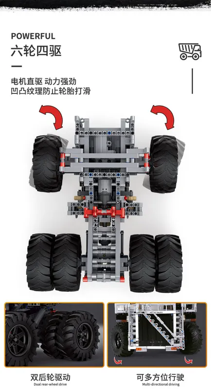 mining truck crafted from over 2044 plastic building blocks on sale on brixbros-store.com with amazing features and great size impression for your perusal.