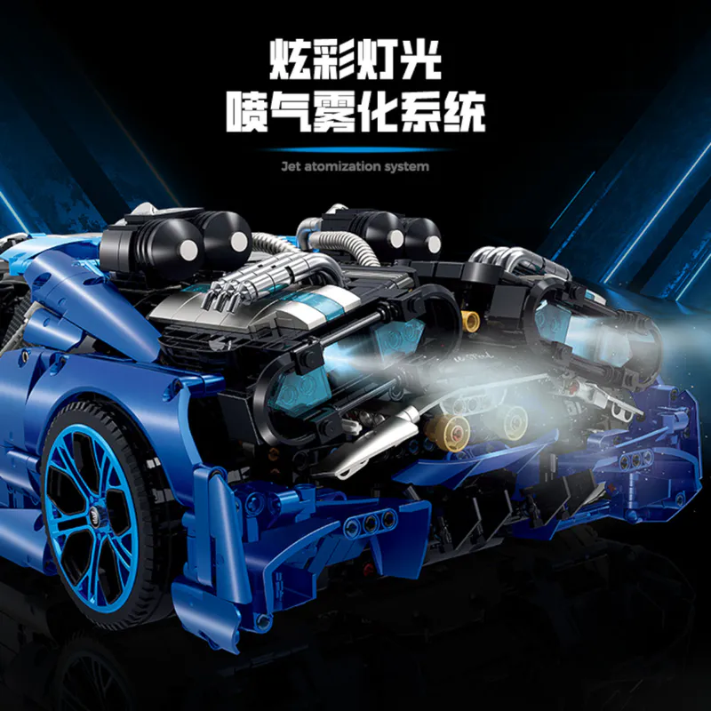 Supercar, building, blocks, code, 10613, GULY, 3828, pieces, toy, model, construction, DIY, kit, lego, replica, massive, assembly, creative, educational, engineering, vehicle, bugatti, blue,