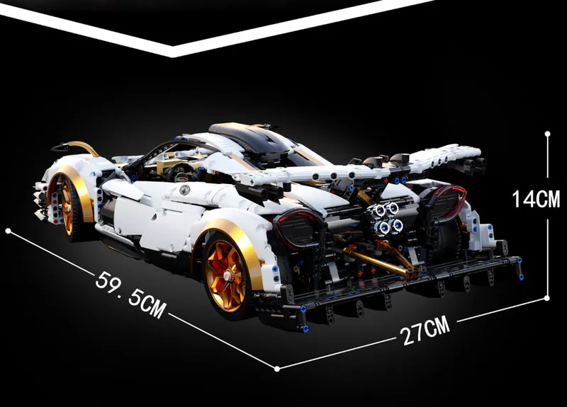 Remote Control Building blocks Pagani. Massive vehicle. Satisfying Assembly. Speed and control, Royal Colors livery. Great Car, massive size on brixbros-store.com