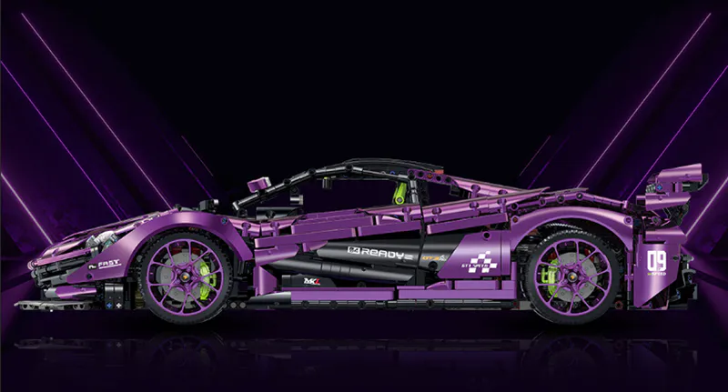 MacLaren, armoured, lego, buildingblocks, plastic, toy, amazing, massive, satisfying, aggressive, ABS, construction, 1:8, racecar, racing, muscle, car, vehicle, black, rock, gift, present, xmas, P1