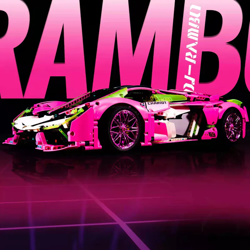 Amazing satisfying ultimate building block set for car enthusiasts - the pink Italian sports car! This sleek and stylish remote-controlled toy features real shock absorbers for an authentic feeling