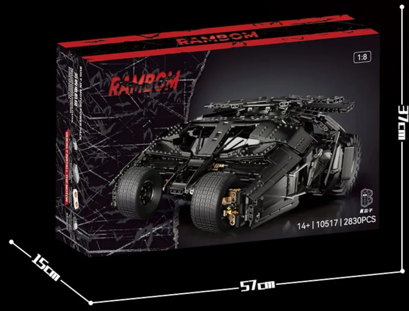 Step into the world of Gotham City with our incredible Batmobile replica made entirely out of building blocks. This stunning model captures the essence of the legendary Batmobile with its sleek design