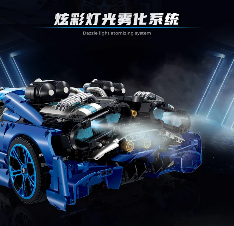 Supercar, building, blocks, code, 10613, GULY, 3828, pieces, toy, model, construction, DIY, kit, lego, replica, massive, assembly, creative, educational, engineering, vehicle, bugatti, blue,