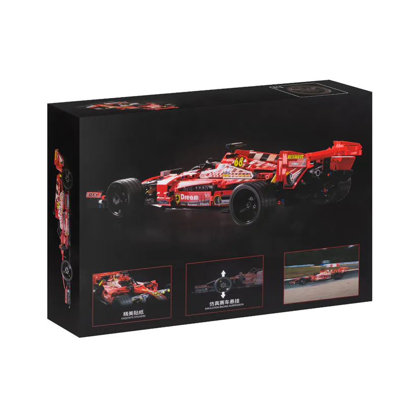 The image displays a Formula 1 car crafted from building blocks, showcasing intricate detail and design. This impressive creation may have been assembled using products from BrixBros-Store.com