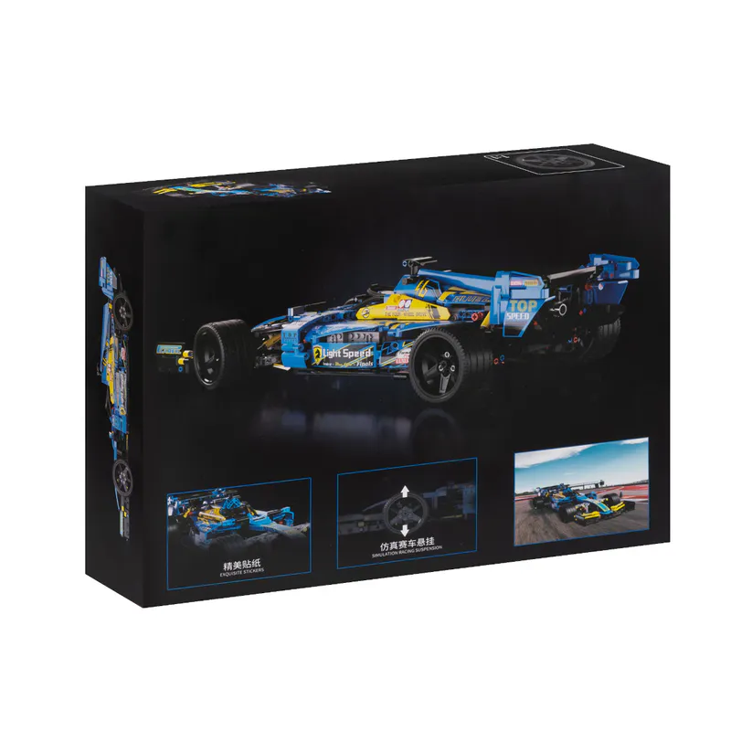 The image displays a Formula 1 car crafted from building blocks, showcasing intricate detail and design. This impressive creation may have been assembled using products from BrixBros-Store.com