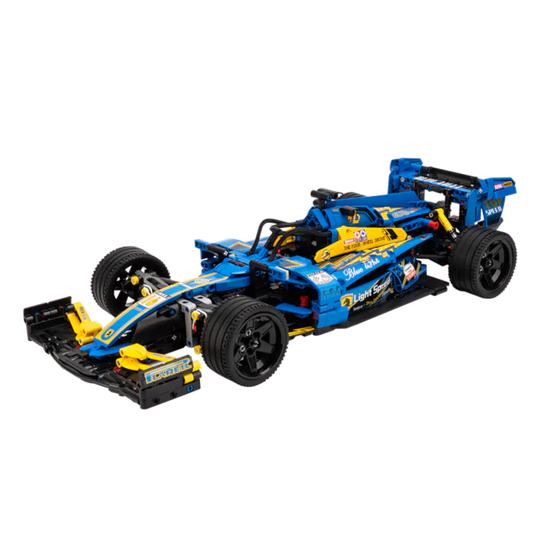 The image displays a Formula 1 car crafted from building blocks, showcasing intricate detail and design. This impressive creation may have been assembled using products from BrixBros-Store.com