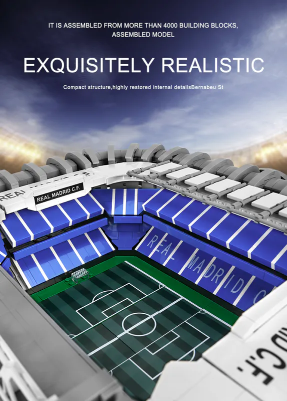 The iconic Bernabeu Stadium, home to the legendary Real Madrid football club, is a must-visit destination for sports fans worldwide. Soak in the electric atmosphere and Mould King 22026