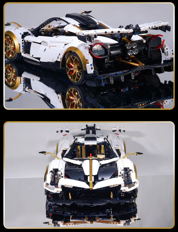 Remote Control Building blocks Pagani. Massive vehicle. Satisfying Assembly. Speed and control, Royal Colors livery. Great Car, massive size on brixbros-store.com