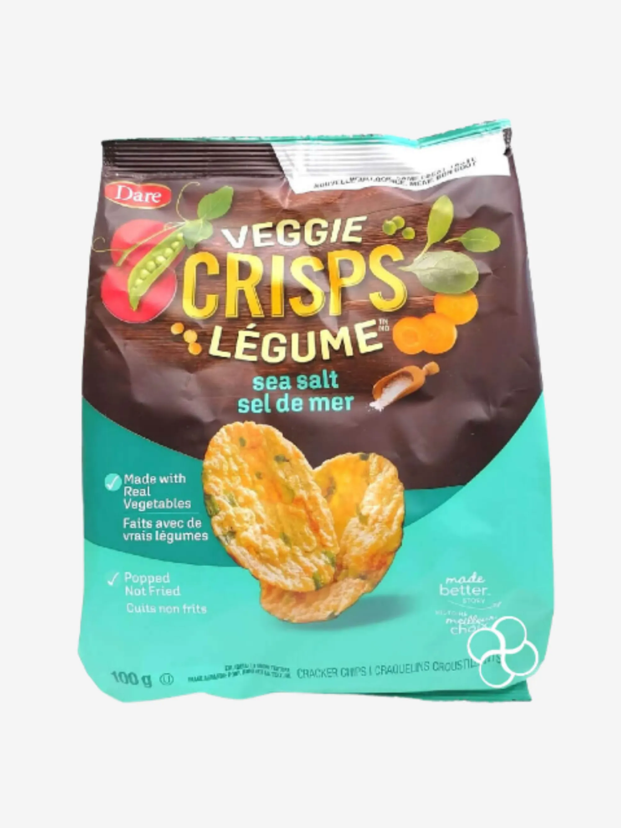 Dare Veggie Crisps Sea Salt Crackers Chips 100g