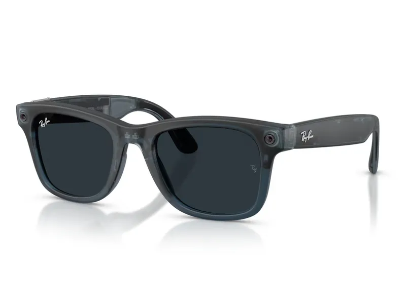 Wayfarer Transparent Blue Frame + Transitions Grey Lens