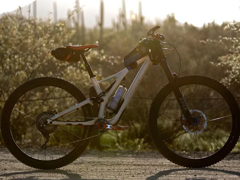 Revelate Designs Shrew installed on a full suspension bike showing clearance