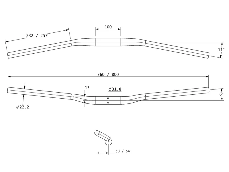 Teravail Lytho Carbon Handlebar dimensions