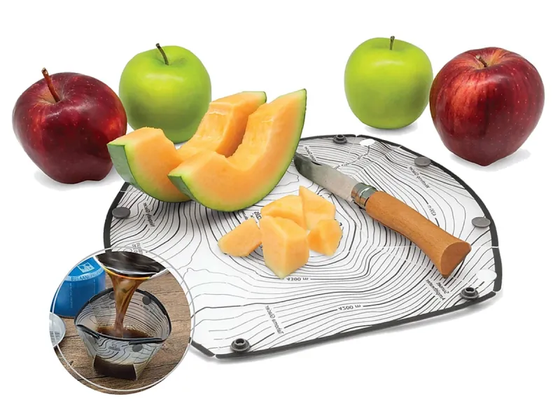 Fozzils Snapfold Solo Pack Plate used as a cutting board