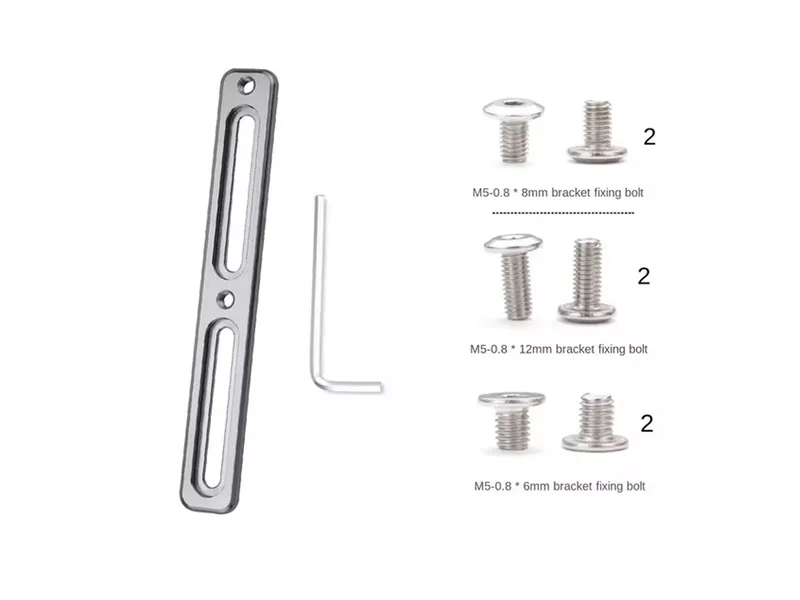 Bottle cage adaptor 2 slot silver with installation hardware