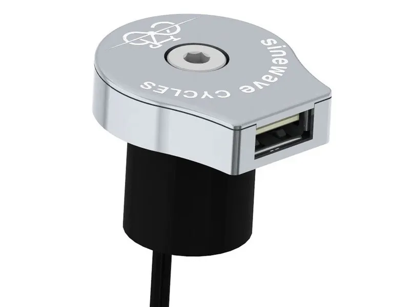 Sinewave Cycles Reactor Silver. Top cap style dynamo USB charger.