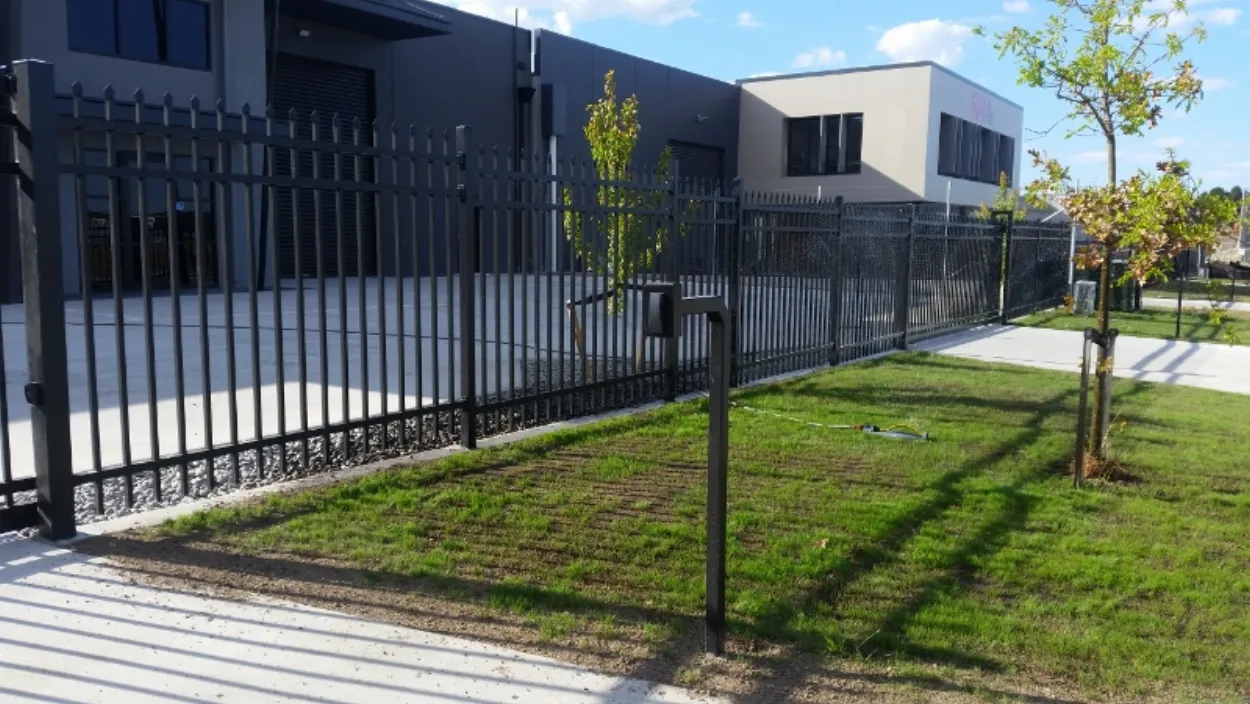 EasyGate's Elite security commercial sliding gate with security fence panels