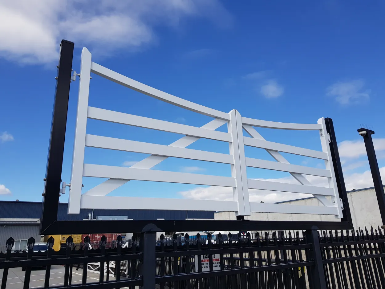 Estate design aluminium double swing gate in white