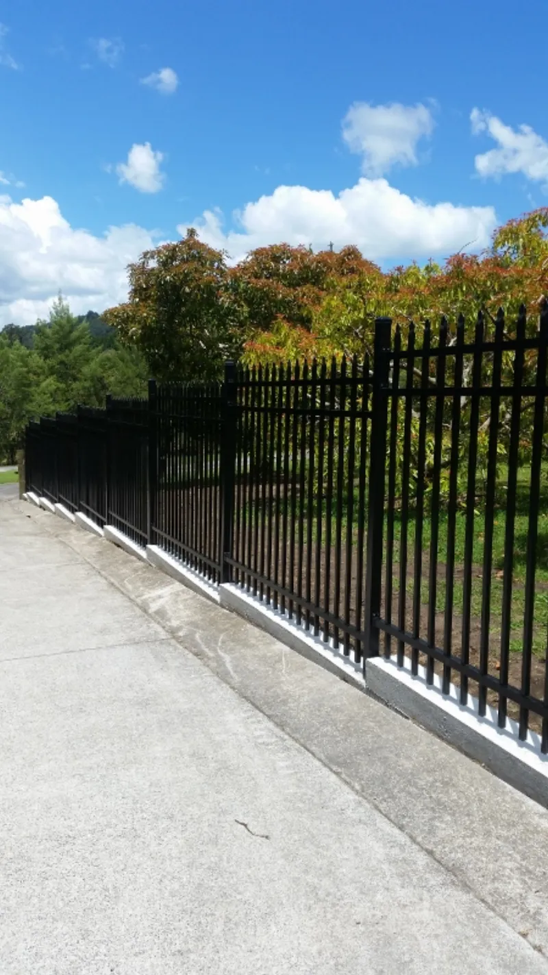 Aluminium fence panels can be staggered when dealing with a slope