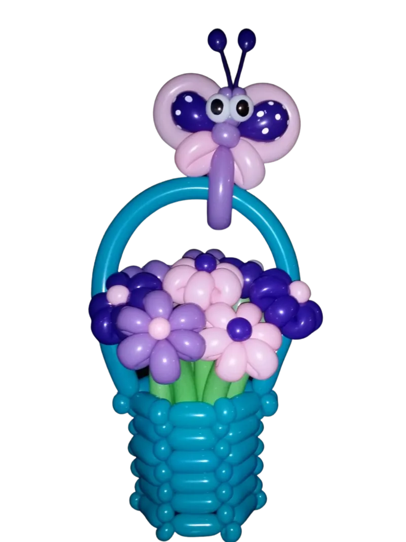 Floral butterfly blue basket