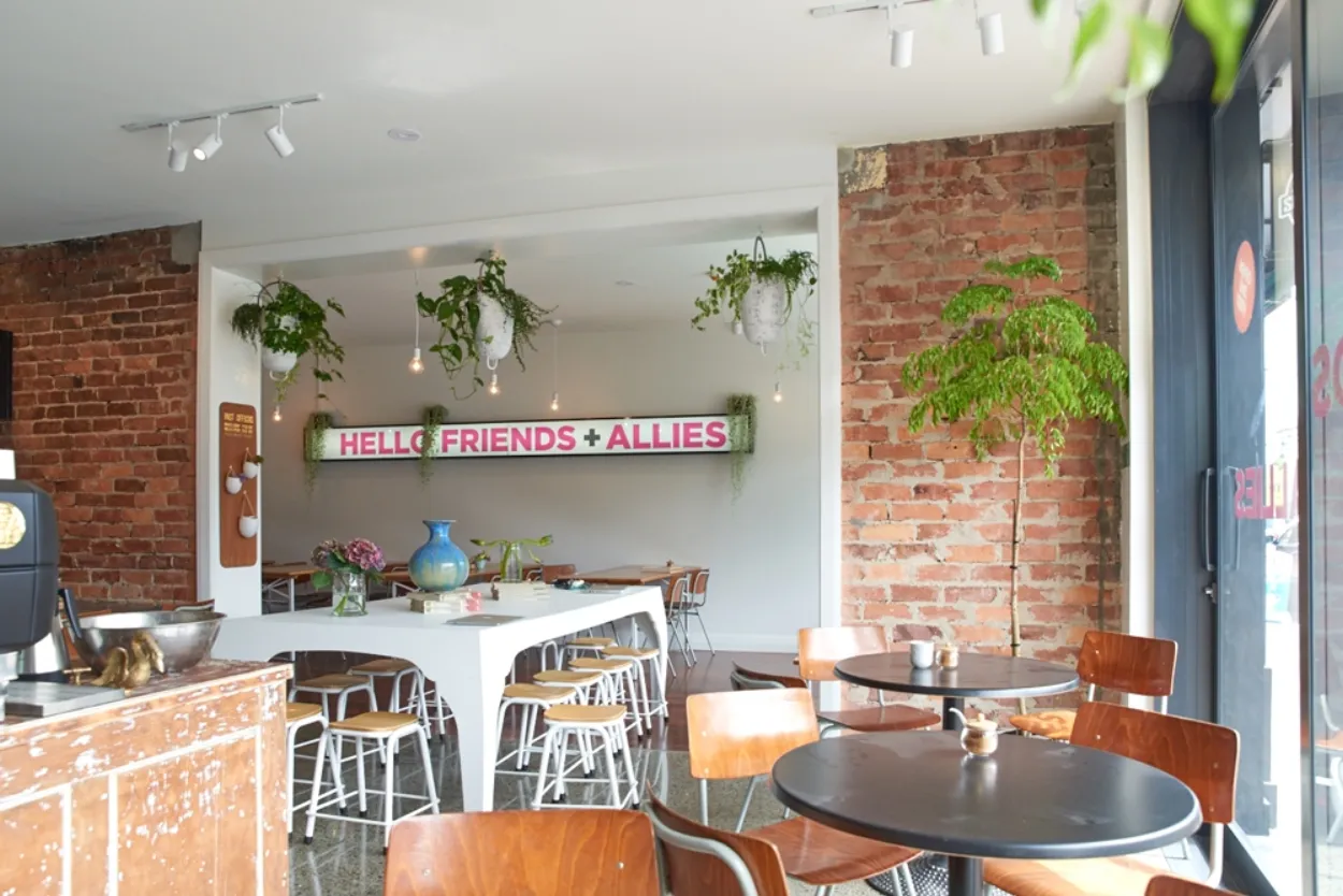 Hello Friends + Allies Cafe interior