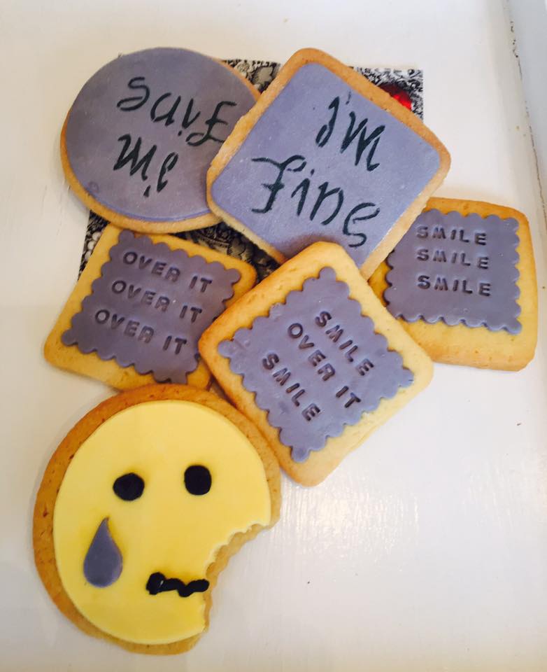 Enticing Icing by Nikki - I'm Fine-Save Me cookies for the Wanganui Pop Up Shop
