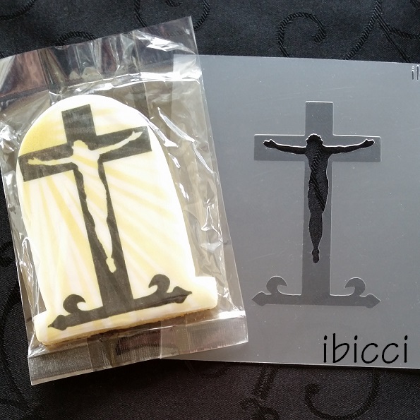 the ibicci Cookie that this Cross with Christ figure stencil originated