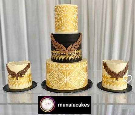 Manaia Cakes using the LT Samoan Comb, Samoan Pandan and Samoan Spears Malu strip