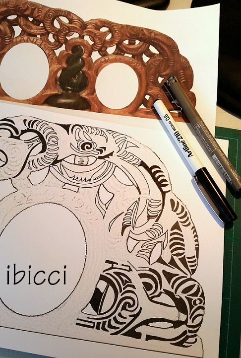 ibicci Maori Carving stencil - Work in progress