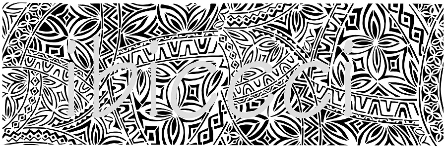 U1231 - Polynesian Wedding Panel stencil design ©ibicci