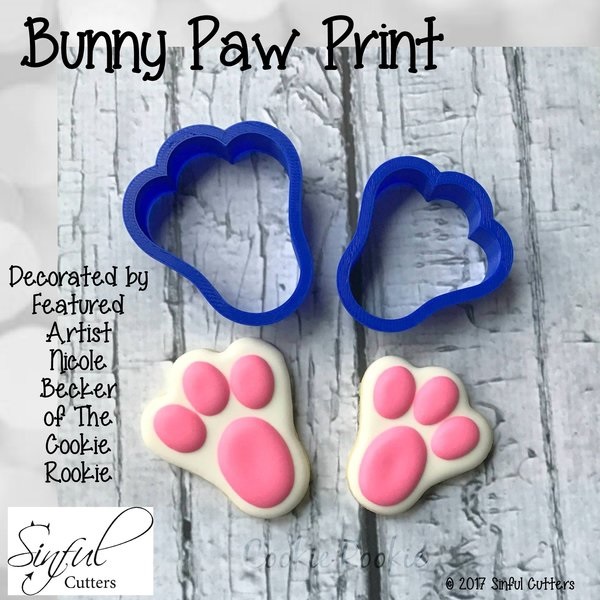 Sinful Cutters Bunny Paw Print cutters - see website for sizes