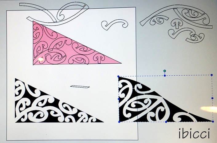 Design stage of the ibicci Maori Triangle stencils