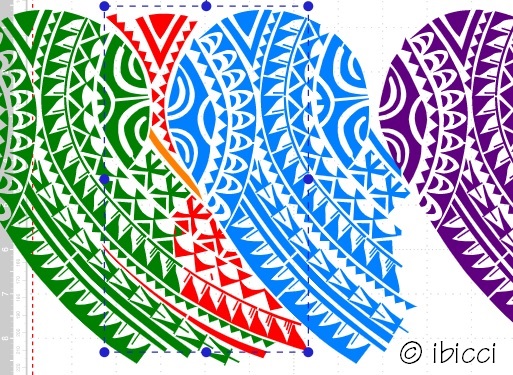 Work in Progress for PB Polynesian - The Blue is the design from the original client drawing