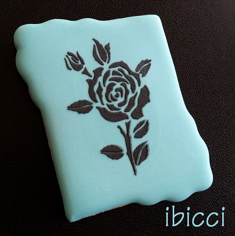 ibicci cookie using the Single Stem Rose stencil in 1 part