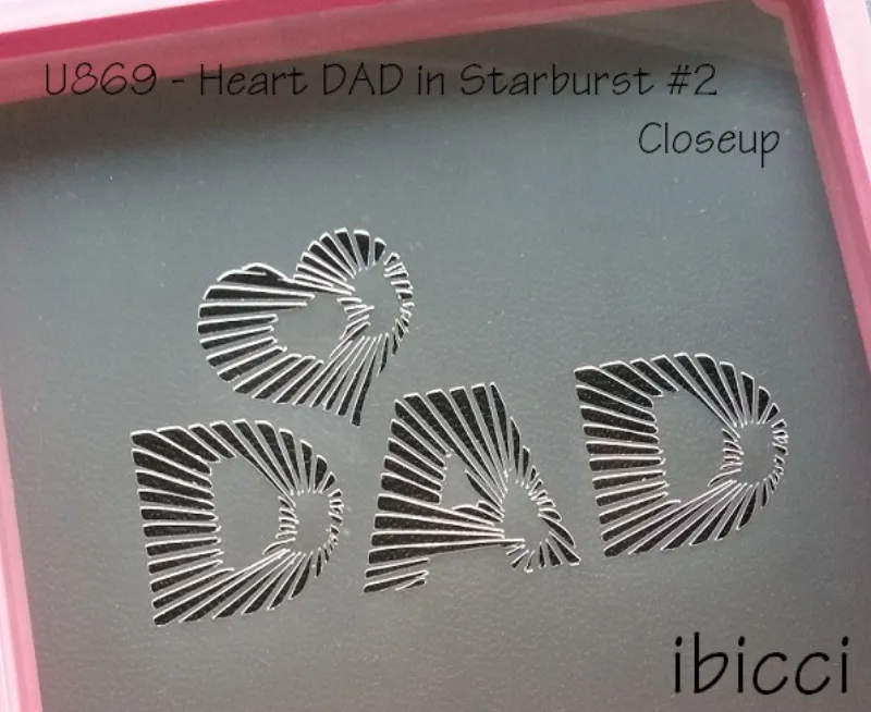 ibicci Heart Dad Starburst stencil - Layered 4" closeup
