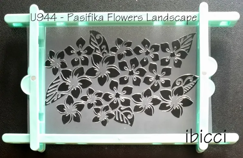 ibicci Pasifika Flowers stencil shown in Stencil Snap