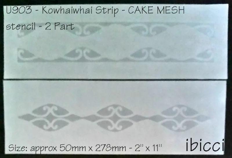 ibicci Maori Kowhaiwhai Patiki 2 part Cake Mesh Stencil