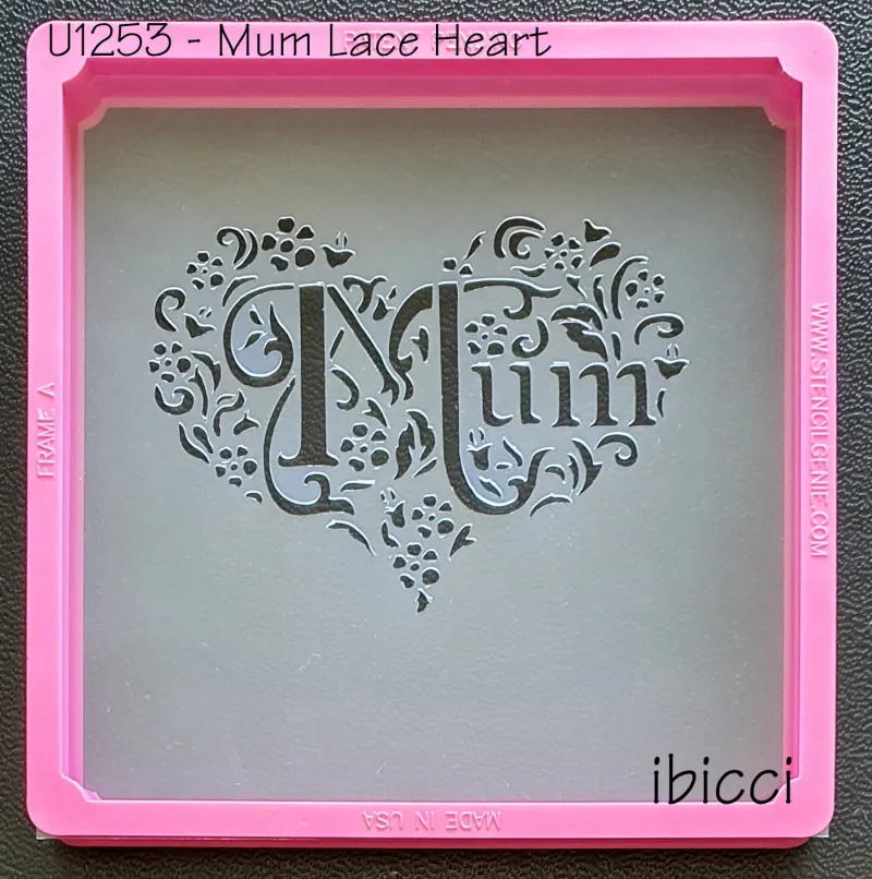 ibicci Mum lace heart stencil