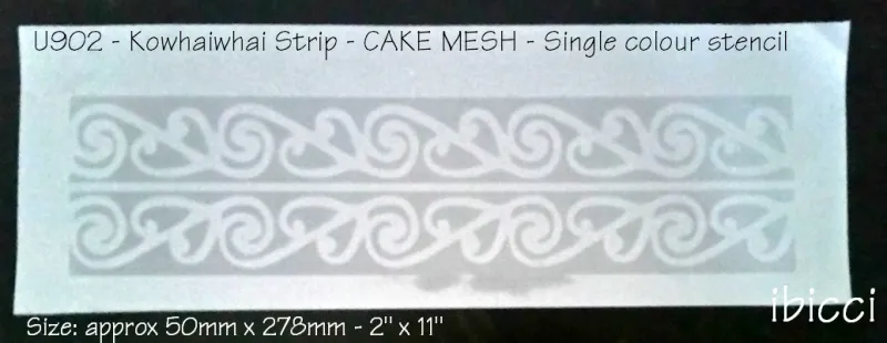Maori Kowhaiwhai Waves Cake Mesh Stencil - 1 part