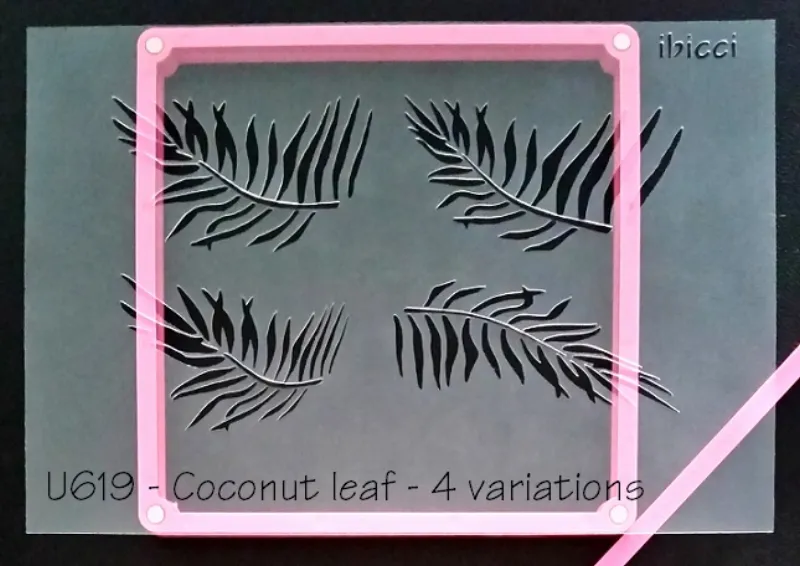 ibicci Coconut leaves stencil - 4 variations on a theme